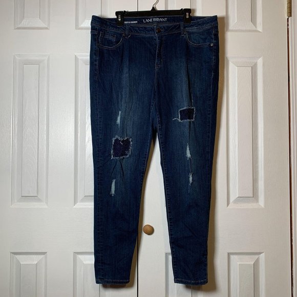 Lane Bryant Denim - Lane Bryant Distressed Mid-rise SuperStretchSkinny